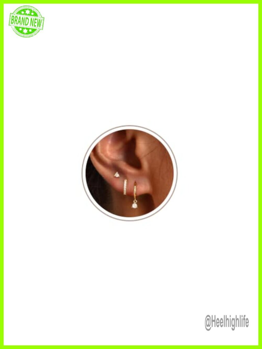14K Gold Plated Hoop Earrings Set Hypoallergenic CZ Huggie Studs